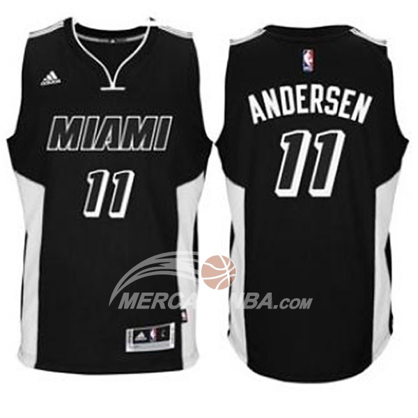 Maglia NBA Andersen Miami Heats Negro Blanco